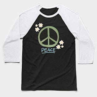 Peace Flowers Baseball T-Shirt